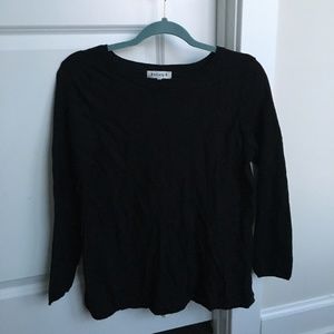 Society 8 Black Sweater with Cream Lace Details